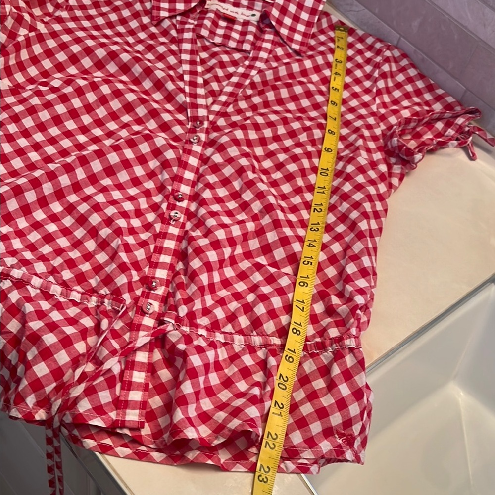 ESPRIT Vintage Gingham Peplum Top - Picture 12 of 14